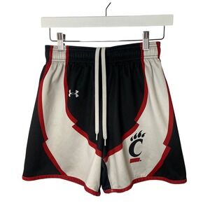 Under Armour Cincinnati Bearcats Basketball Shorts Black Red White Youth Size 22